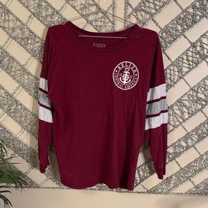 Belize Maroon Long Sleeve Shirt with White Stripes